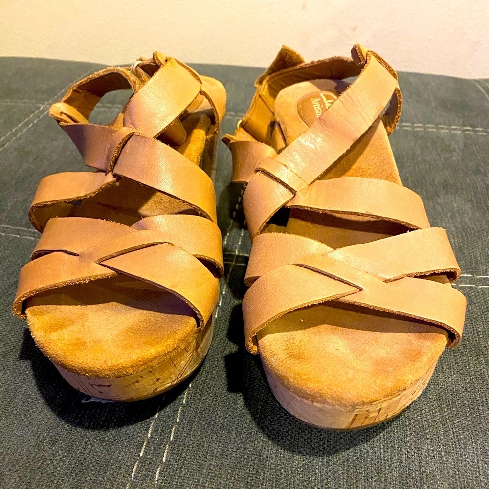 Platform wedge sandals.